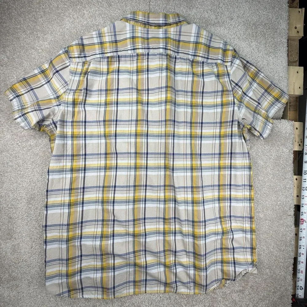 The North Face Mens Shirt Size XL‎ Blue Yellow Plaid SS Buttonup